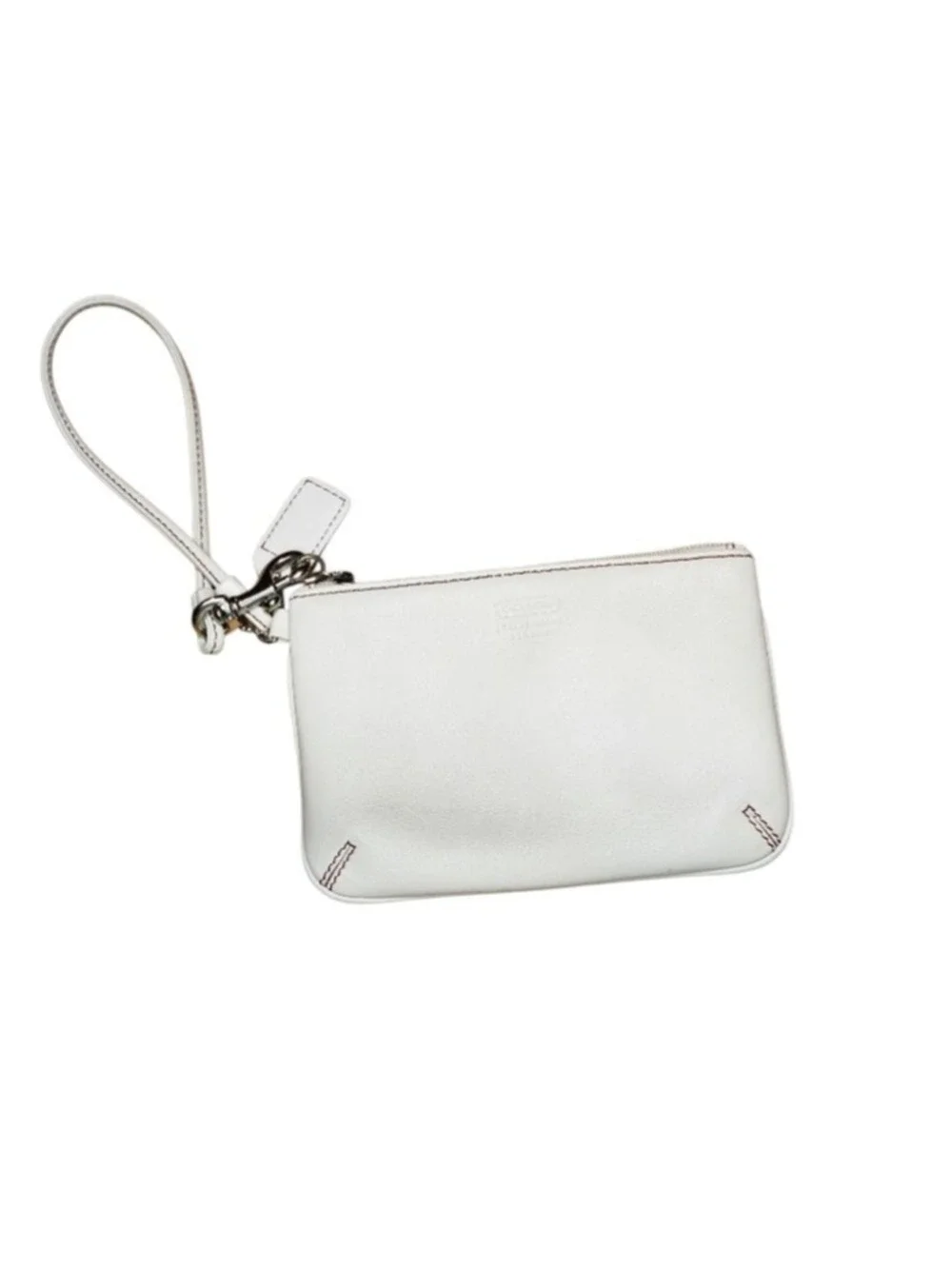 Coach Off White Leather Wristlet One Size